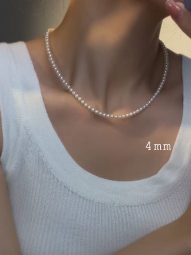 4MM Pearl, 38cm And 4CM Swarovski Crystal Pearl Artisan Choker Necklace