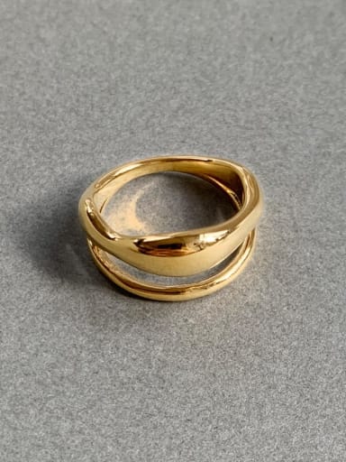 Brass Geometric Ring
