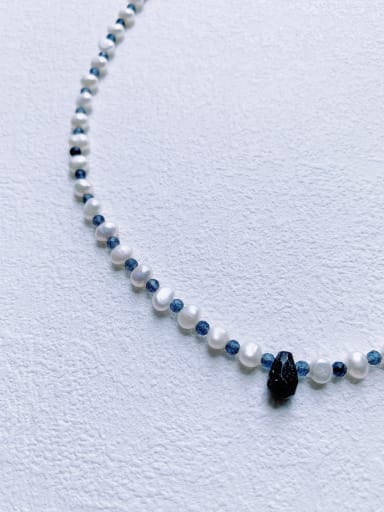 N-STPE-0015 Natural Gemstone Crystal Beads Chain Handmade Beaded Necklace