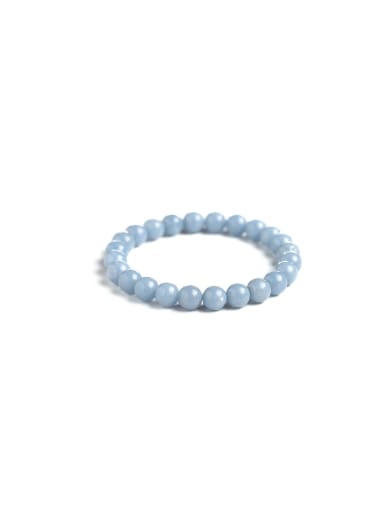 Natural Stone Blue Minimalist Handmade Beaded Bracelet