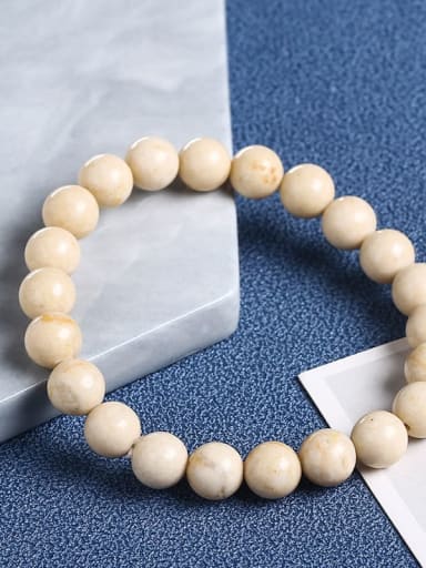 white stone Geometric Minimalist Handmade Beaded Bracelet