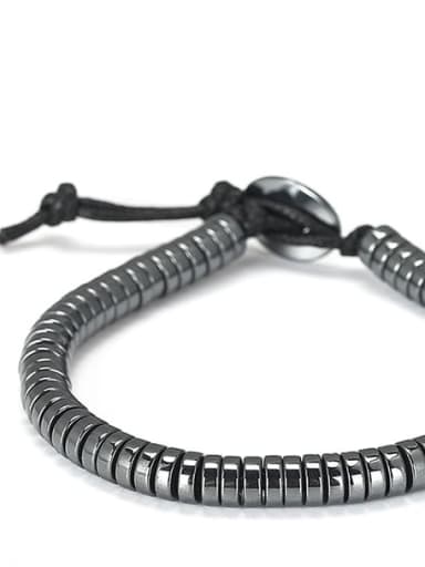 Black gallstone + spacer beads Handmade Beaded Bracelet
