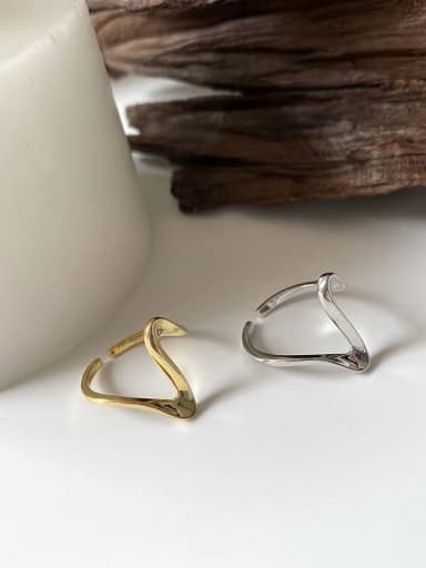 Brass Geometric Minimalist Ring
