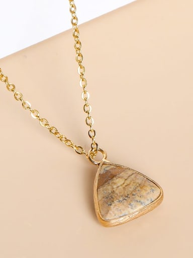 Picture stone Natural Stone Triangle Artisan Necklace