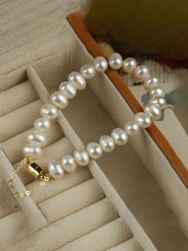 1 freshwater pearl bracelet Alloy Imitation Pearl Geometric Vintage Beaded Bracelet