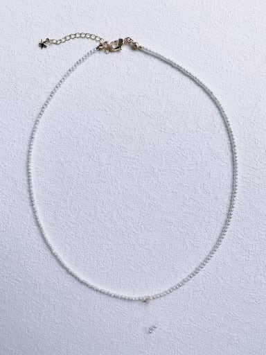 3mm Shell Pearl Chain+no pendant N-DIY-009 Brass Imitation Pearl White Cross Bohemia  handmade Beaded Necklace