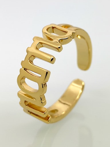golden Brass Minimalist MAMA Spoon Ring with free size