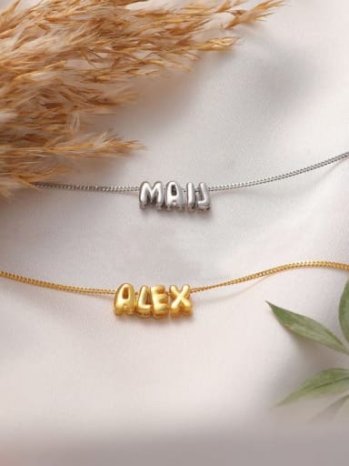 custom Brass Initials Bubbles Necklace For custom