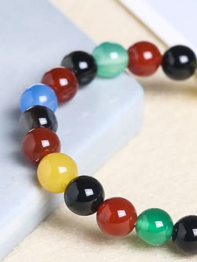 Colorful agate Natural Stone Minimalist Handmade Beaded Bracelet