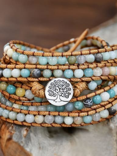 Alloy Natural Stone Geometric Bohemia Handmade Weave Bracelet