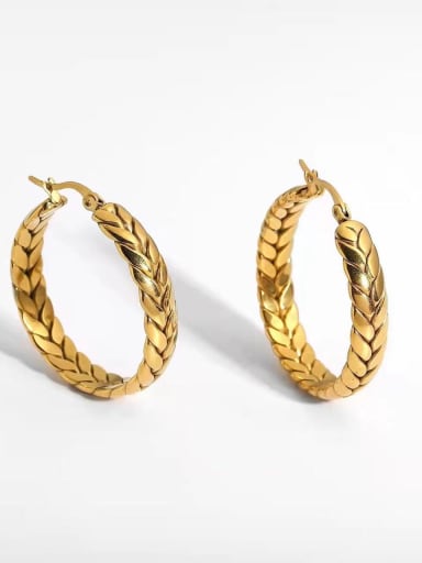 30MM, Gold Earring Titanium Steel Geometric Hoop Earring