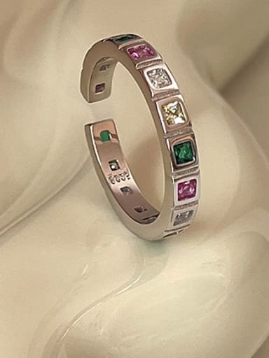 Alloy Cubic Zirconia Geometric Trend Band Ring