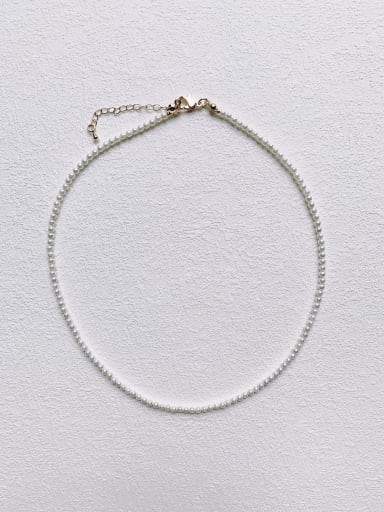 N-PE-0001 Imitation Pearl Round Minimalist Handmade Beaded Necklace