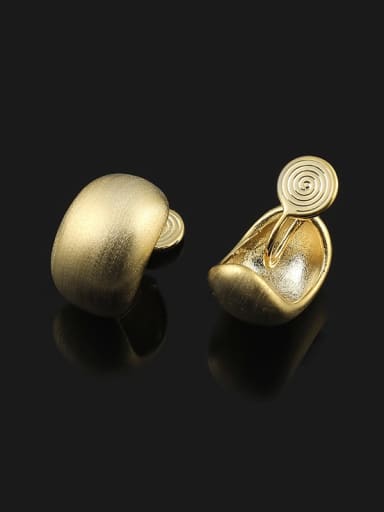ear clip.  gold Brass Geometric Minimalist Stud Earring