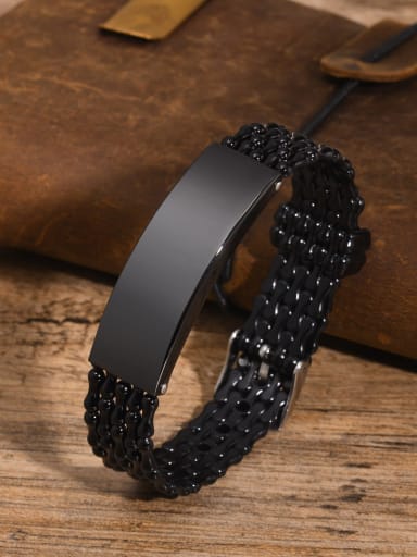 Black color Stainless steel Band Bangle