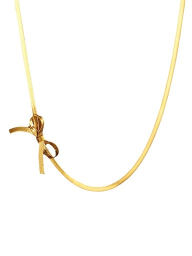 Titanium Steel Bowknot Classic Choker Necklace