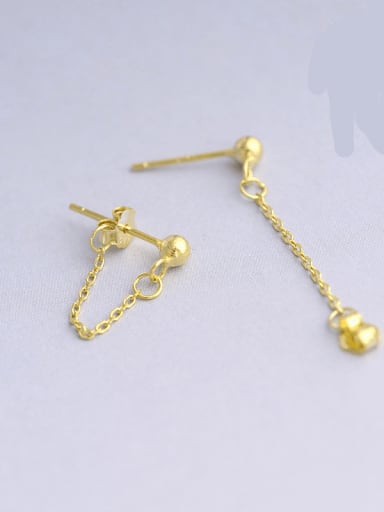 Gold Plated 925 Sterling Silver Geometric Minimalist Ear Chain Earring