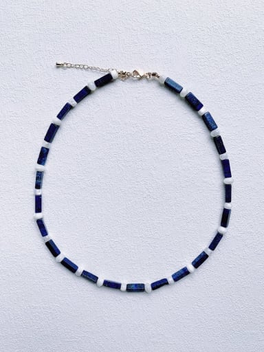 N-STSH-0003  Natural  Gemstone Crystal Geometric Beaded  Chain Handmade Beaded  Necklace