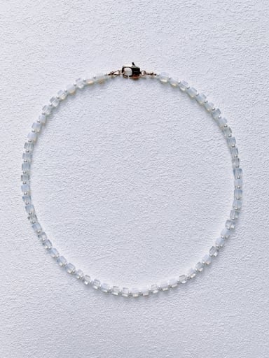 N-STPE-0012 Natural Gemstone Crystal Beads Chain Handmade Beaded Necklace