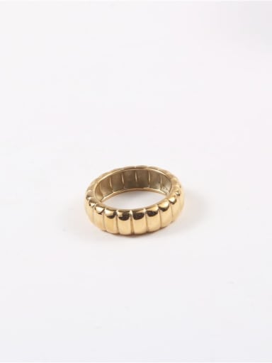 US 6 , a457 Titanium Steel French gold plated  texturering twist  Band Ring