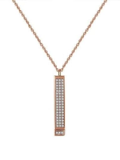 custom Brass Cubic Zirconia Rectangle Necklace with customize