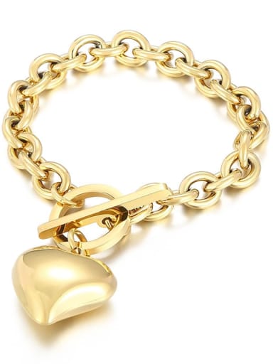 KB163133,Gold,Bracelet Stainless steel Big Heart Statement Necklace Waterproof