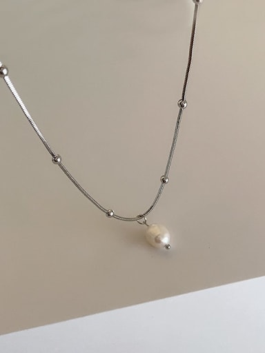 Alloy Freshwater Pearl Water Drop Dainty Necklace