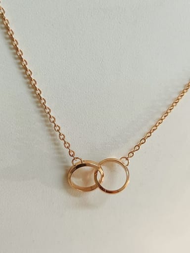 Rose gold Titanium Steel Geometric Minimalist Necklace