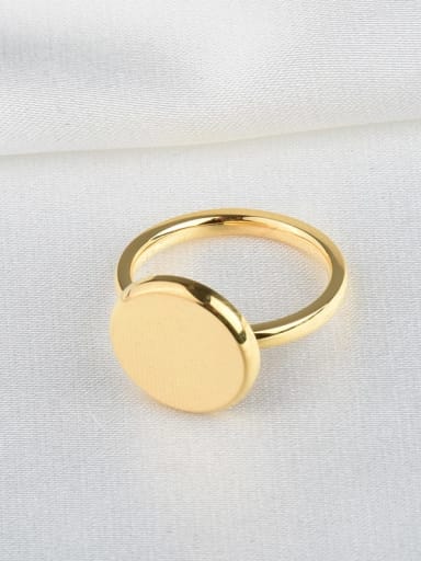 golden Titanium Steel Smooth Round Minimalist Band Ring