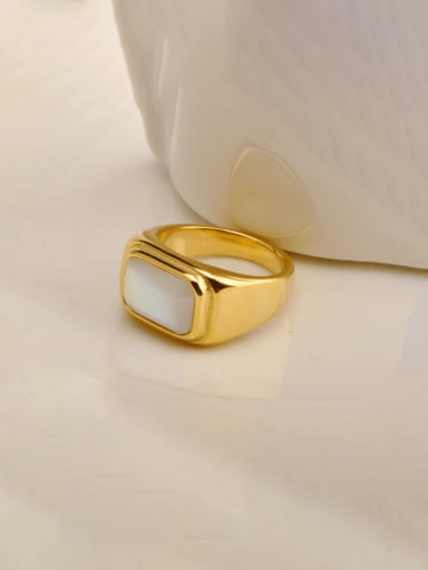 Jin gold thickness 5mm width 11mm Titanium Steel Shell Geometric Minimalist Band Ring