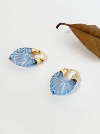 Blue Brass Resin Artisan Drop Earring with multiple colors