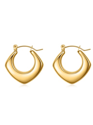 golden Color Titanium Steel Geometric Classic Drop Earring