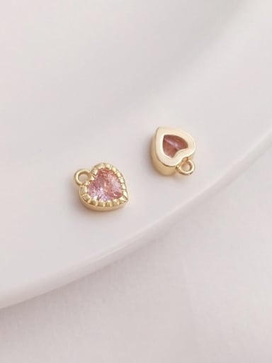 +pink Heart Pendant N-DIY-0014 Gemstone Crystal Chain Heart Pendant Minimalist Handmade Beaded Necklace