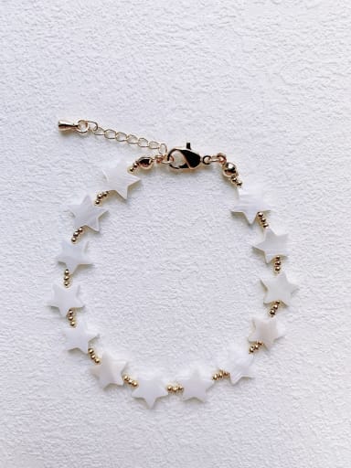 Natural Shell Pentagram  Handmade Beaded Bracelet