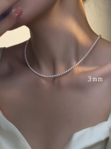 3MM Pearl, 38cm And 4CM Swarovski Crystal Pearl Artisan Choker Necklace