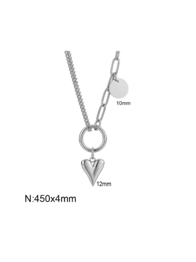 Steel Necklace KN282942 Z Stainless steel Minimalist Heart Earring and Necklace Set