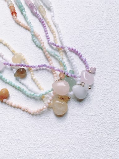 N-MIX-0003 Natural Round Shell Beads Chain Irregular Handmade  Beaded Necklace