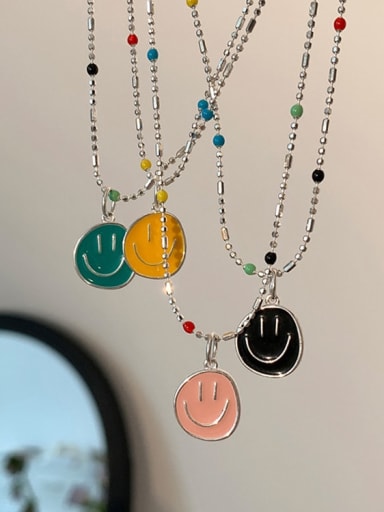 custom Alloy Enamel Smiley Cute Necklace