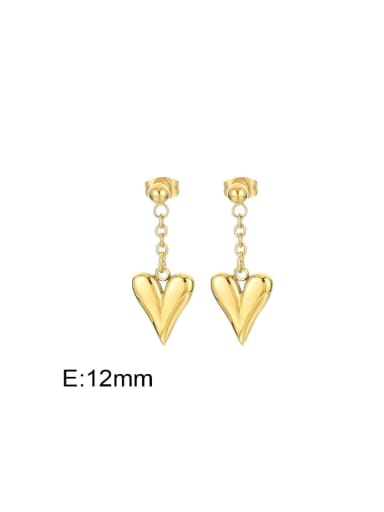 Gold Earrings KE112570 Z Stainless steel Minimalist Heart Earring and Necklace Set