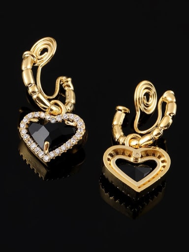 clips on version Brass Heart Earring