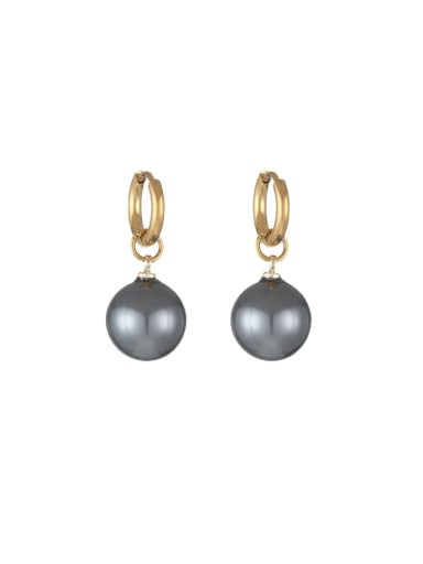 Stainless steel Imitation Pearl Geometric Minimalist Huggie Earring