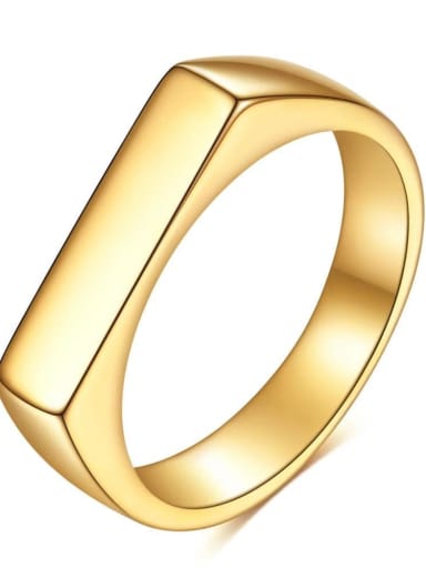 golden Color Titanium Steel D shape Ring