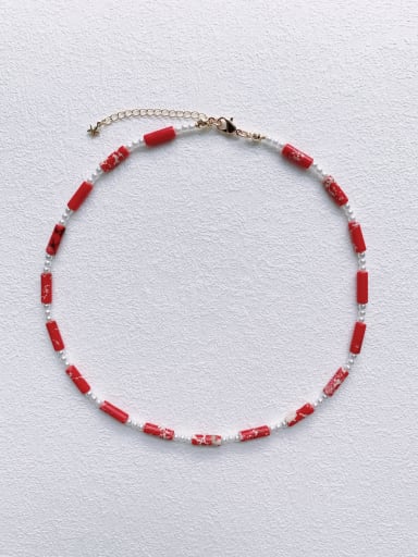 N-STPE-0006 Natural Gemstone Crystal Beads Chain Handmade Beaded Necklace