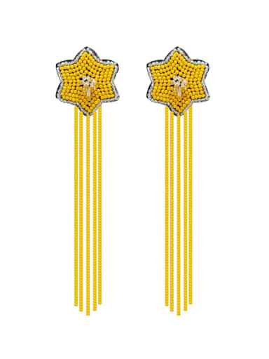E68840, Gold color Miyuki Millet Bead Threader Earring