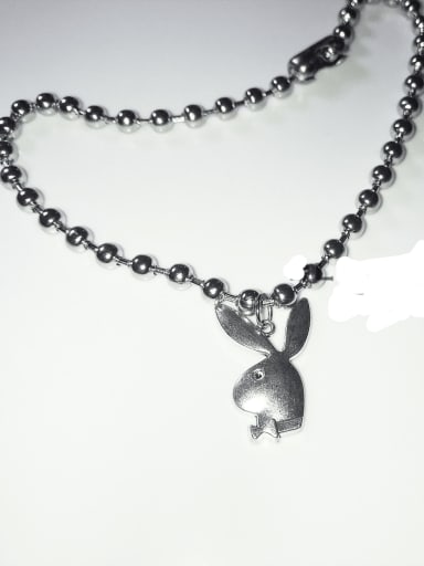 Stainless steel Body Bead Rabbit Necklace
