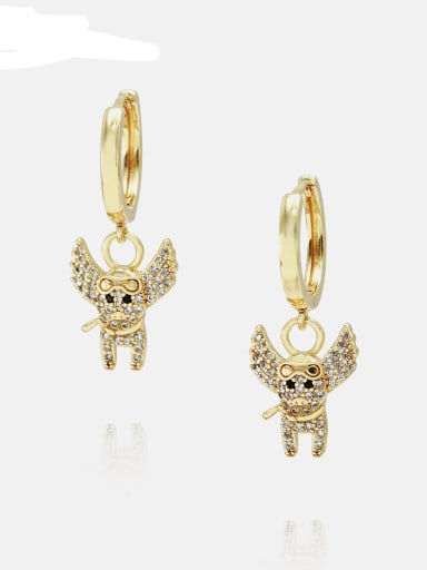 Brass Cubic Zirconia Zodiac Ethnic Hook Earring
