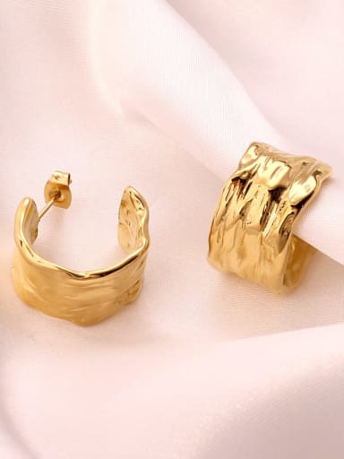 Stainless steel Gold color CC Clip Earring