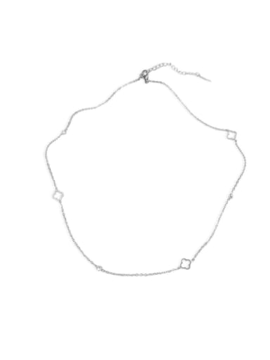 Titanium Steel Flower Minimalist Long Strand Necklace
