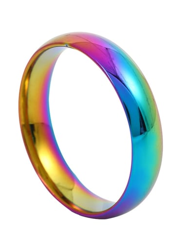 colour Titanium Steel Round Band Ring with 9 sizes