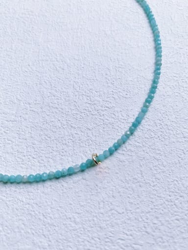 N-DIY-0014 Gemstone Crystal Chain Heart Pendant Minimalist Handmade Beaded Necklace